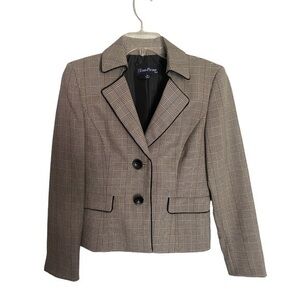 EVAN-PECONE Liverpool black / tan blazer jacket size 6P